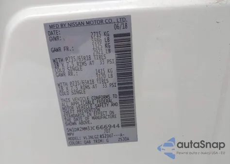 2018 Nissan Pathfinder Sl из США, поврежденный, VIN 5N1DR2MM3JC666944